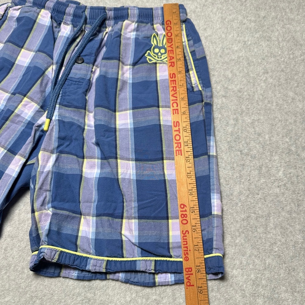 Psycho Bunny Mens Blue Plaid Shorts Size Medium Cotton - Picture 6 of 7
